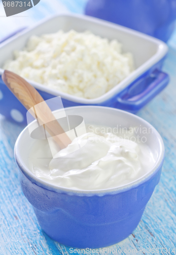 Image of cottage,milk and sour cream