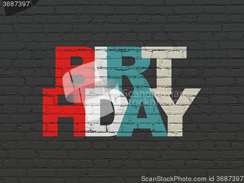Image of Entertainment, concept: Birthday on wall background