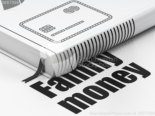 Image of Banking concept: book Credit Card, Family Money on white background