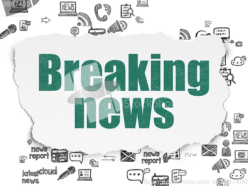 Image of News concept: Breaking News on Torn Paper background