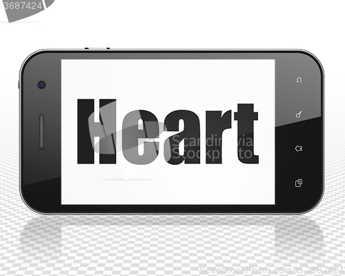 Image of Medicine concept: Smartphone with Heart on display