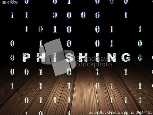 Image of Protection concept: Phishing in grunge dark room