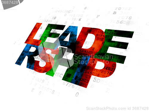 Image of Business concept: Leadership on Digital background