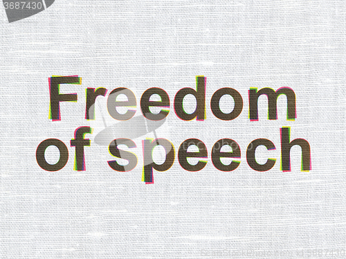 Image of Politics concept: Freedom Of Speech on fabric texture background