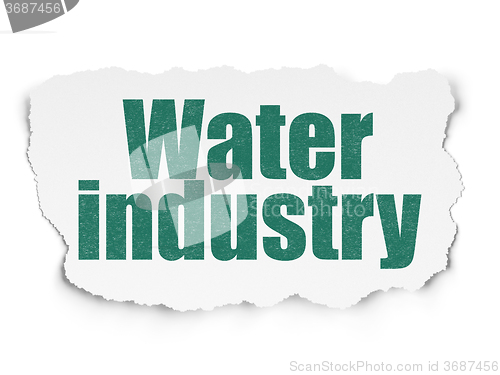 Image of Industry concept: Water Industry on Torn Paper background