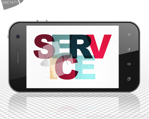 Image of Business concept: Smartphone with Service on  display