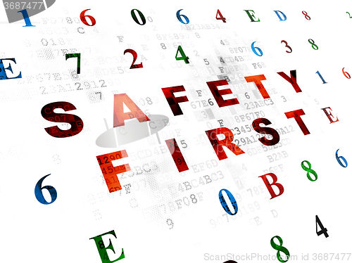 Image of Protection concept: Safety First on Digital background