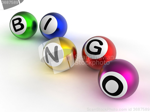 Image of Bingo Balls Showing Luck At Lottery