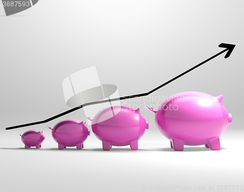 Image of Growing Piggy Shows Increased Savings