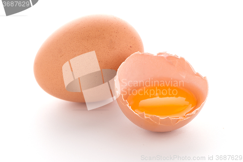 Image of Raw eggs isolated on white