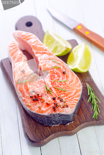 Image of raw salmon steak