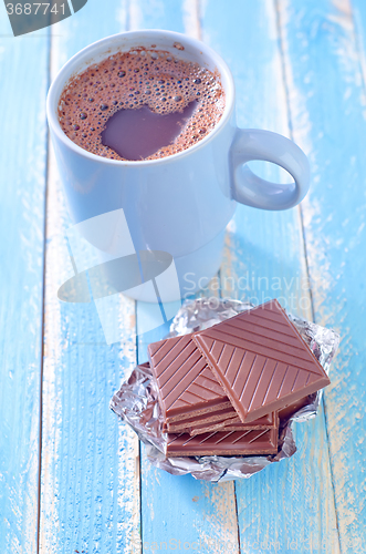 Image of cocoa drink and chocolate