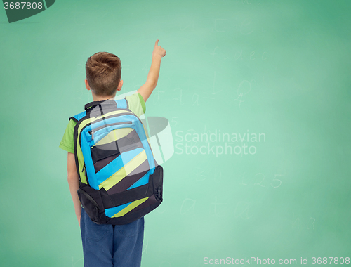 Image of happy student boy with school bag