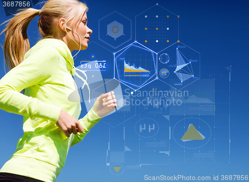Image of young woman exercising outdoors