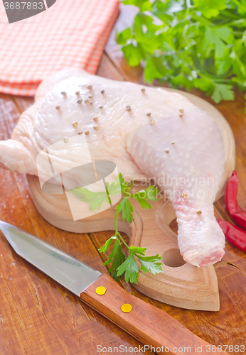 Image of raw chicken leg