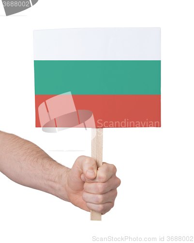 Image of Hand holding small card - Flag of Bulgaria