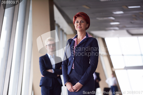 Image of business woman goup at modern bright office