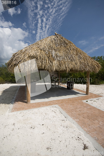 Image of tiki hut thatch roof coco plum beach florida keys