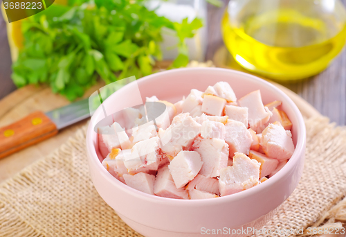 Image of ingredients for salad, chicken and cheese