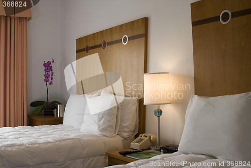 Image of hotel room with down comforter south beach florida