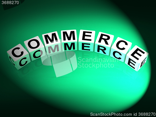 Image of Commerce Dice Represent Commercial Marketing and Financial Trade