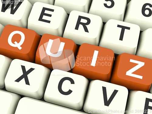 Image of Quiz Keys Show Test Or Questions And Answers\r