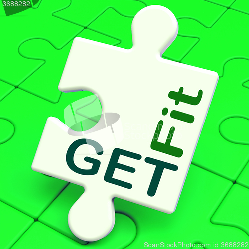 Image of Get Fit Puzzle Shows Working Out Or Fitness