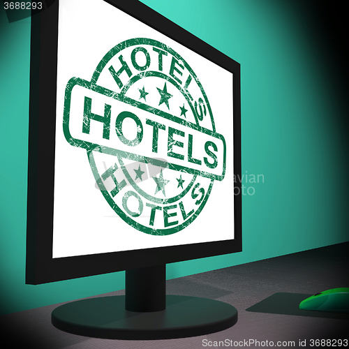 Image of Hotels Monitor Shows Motels Hotel And Room
