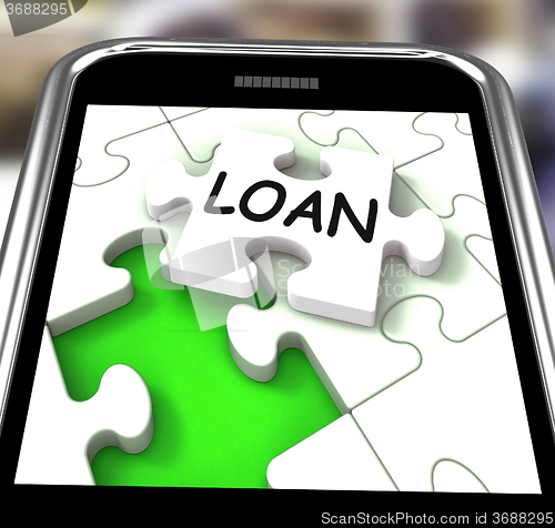 Image of Loan Smartphone Shows Online Financing And Lending