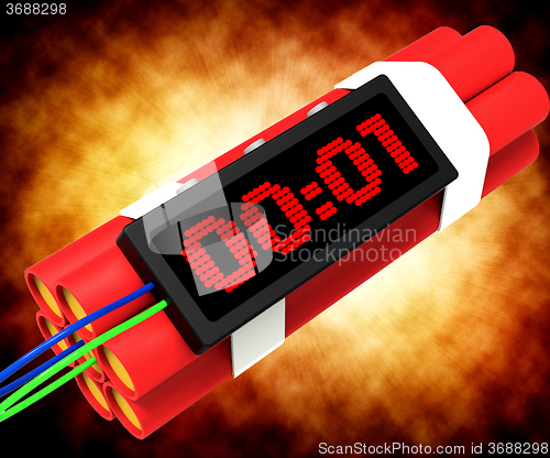 Image of Dynamite Deadline Time Showing Urgency Or Terrorism