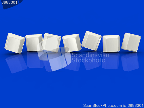 Image of Seven Blank Tiles Show Background For 7 Letter Word