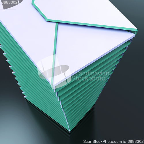 Image of Piled Envelopes Shows Computer Mail Outbox Communication