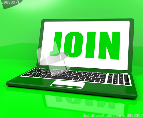 Image of Join On Laptop Shows Register Membership Or Volunteer Online