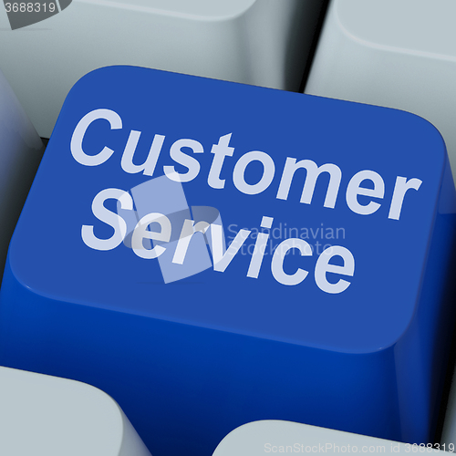 Image of Customer Service Key Shows Online Consumer Support
