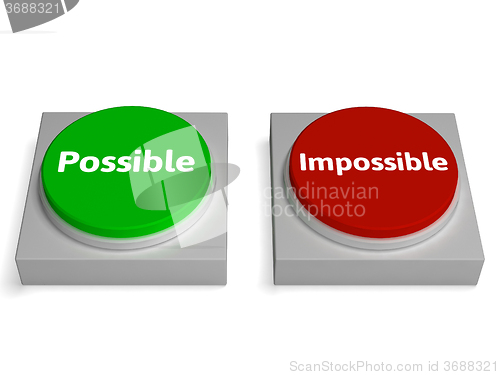 Image of Possible Impossible Buttons Shows Optimist Or Pessimist