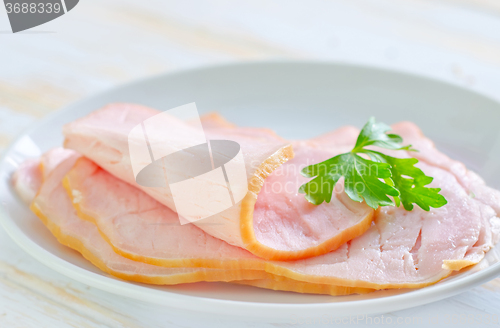 Image of ham on plate