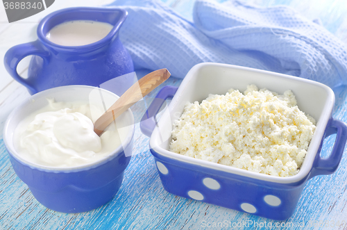 Image of cottage,milk and sour cream