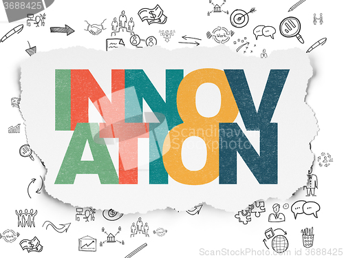 Image of Business concept: Innovation on Torn Paper background