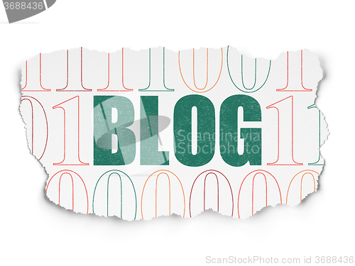 Image of Web design concept: Blog on Torn Paper background