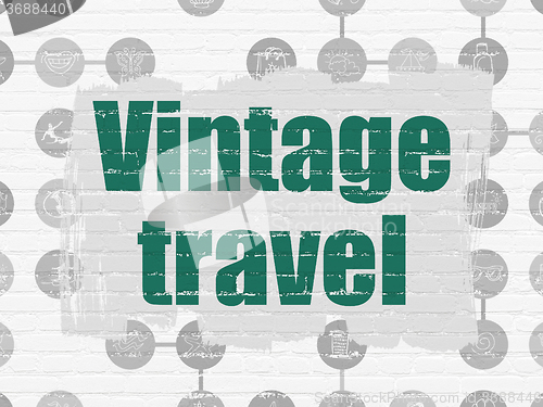 Image of Tourism concept: Vintage Travel on wall background