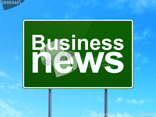 Image of News concept: Business News on road sign background