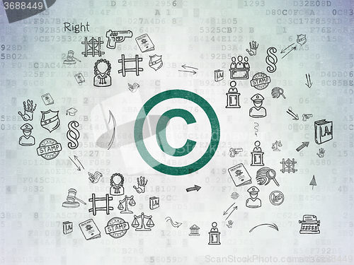 Image of Law concept: Copyright on Digital Paper background