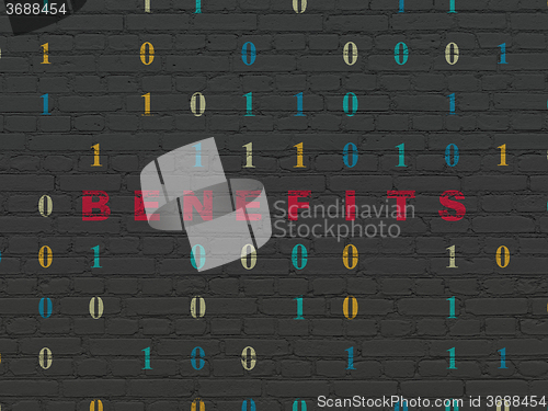 Image of Business concept: Benefits on wall background