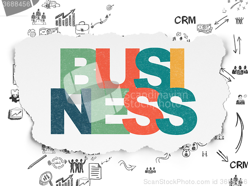 Image of Business concept: Business on Torn Paper background