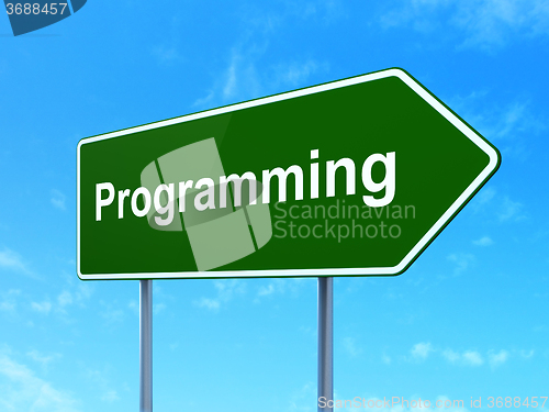 Image of Database concept: Programming on road sign background