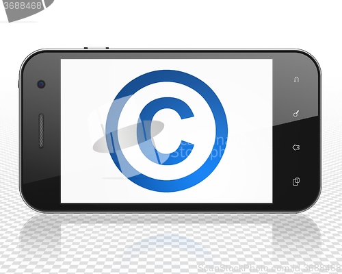 Image of Law concept: Smartphone with Copyright on display