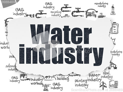 Image of Industry concept: Water Industry on Torn Paper background