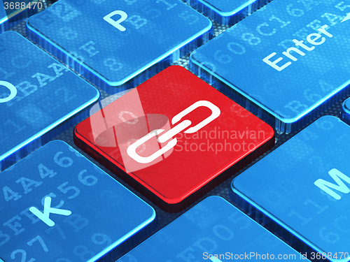 Image of Web design concept: Link on computer keyboard background
