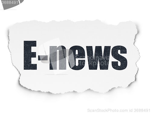 Image of News concept: E-news on Torn Paper background