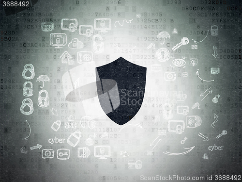 Image of Security concept: Shield on Digital Paper background